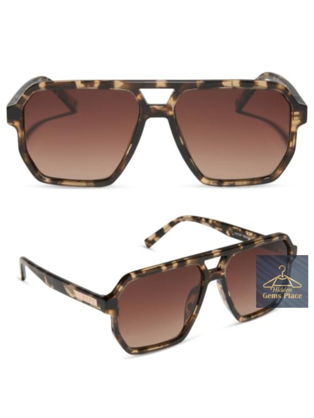 Oversized Geometric Navigator Polarized Sunglasses UV Protection